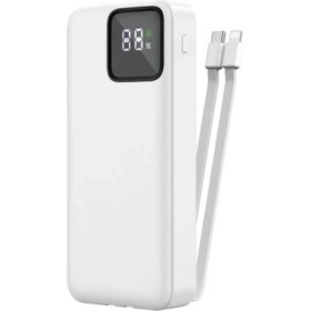 Resim Kensa Powerbank Kendinden Kablolu 2.4A Ultra Hızlı ve Güçlü 20.000 Mah Typc-E ve Lightning Kablolu 