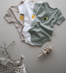 Resim OhlalaKoala 3lü Nakışlı Çıtçıtlı Kısa Kollu Body Zıbın Model 3 