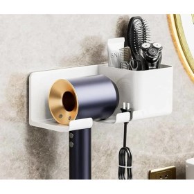 Resim Dyson Supersonic Saç Kurutma Makinesi Tutucu Organize Raf Duvara Monte Saç Düzleştirici Standı Banyo Raf Depolama Rafları 