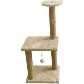 Resim AboutThePerfect Bej renkli kedi tırmalama tahtası, eğlenceli ve sağlıklı kullanım için ideal. 