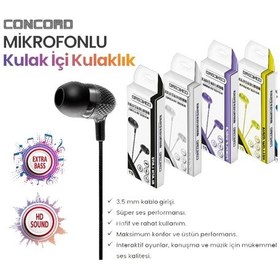 Resim Concord E1 Mikrofonlu Kulak İçi Kulaklık 