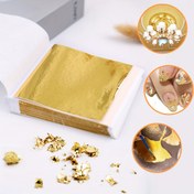 Resim 100/500 adet İmitasyon Altın Folyo Kağıt Yaprak Gilding Boyama DIY Tırnak Sanatı Dekorasyon El Sanatları Kağıdı, Reçine El Sanatları, Mobilya Çizgileri, Tavan Dekorasyonu, Takı Yapımı Altın Kaplama Dekorasyon 