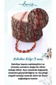 Resim Deniz Doğal Taş Sertifikalı Kehribar (FOSİLLEŞMİŞ ÇAM REÇİNESİ) Kolye 5 Mm - M381 