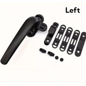 Resim Xuweiwei Siyah Sol 1 Adet Metal Pencere Kolu 50 Tip Kalın Alüminyum Pencere Ve Dolap Kapı Tokmağı Siyah 