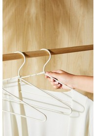 Resim Ocean Home Textile 12'li Ekru Renk Kumaş Kaplı Metal Giysi Askısı 21.5 X 42 X 0.5 Cm Ekru 