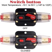 Resim 12 V-48 V Araç Ses Devre Kesici 20a 30a 40a 50a 60a 80a 100a 125a 150a Uygun Kendini Kurtarma Sigorta Tutucu Modifiye Sigorta Adaptörü, Amper: 50 