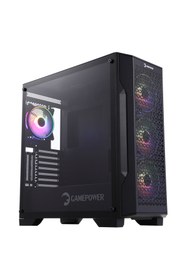 Resim Gamepower Savagis 550W 80+ Bronze ATX 4*ARGB Fan Temperli Cam Hub Siyah Gaming Kasa 