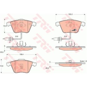 Resim Trw GDB1528 Yan Sanayi ARC000 Fren Balatası (Ön) 