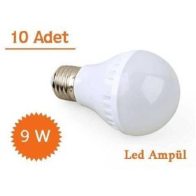 Resim Çokuygunuz Banyo Mutfak Için Ideal 9w Enerji Tasarruflu Led Ampul ( 10 Adet ) 
