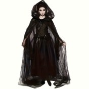 Resim Kadınlar için Şık Çift Katmanlı Cadı Çapası, Şapkalı - Hafif Polyester Gotik Kostüm, Püskül Detaylarla, Akıcı Siyah Cape, İnce Tabaka ve Sivri Kapüşonlu Halloween Temalı Partiler, Rol Yapma Oyunlarına Uygun Kolay Bakım & Rahat Fit, Büyücüler ve Gothic Moda Tutkunları İçin Mükemmel Hediye, Plus Boyutta Bayanlar İçin Haloween Elbisesi 