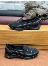 Resim Umt Ortopedik Taşlı Rahat Yumuşak Lioss Siyah Kadın Anne Ayakkabısı Siyah 