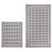 Resim Bluenity Baklava Doğal Pamuk 2'li Banyo Paspası - 60x100 cm + 50x60 cm 