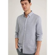 Resim Mavi Fitted Erkek Gömlek (M020579-86998) 