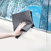 Resim 5'li Sihirli Bez No-Trace Cam Temizleme Bezleri, Baskılı Yüzeyler için Özel Kuru Silme, Polyester Örgü Kumaş, Oturma Odası, Banyo, Tuvalet, Mutfak Kullanımı için İdeal 