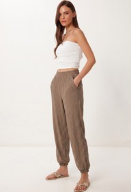 Resim Lovelyİstanbul Cepli Rahat Krinkıl Şalvar Pantolon LFW0024 VİZON 
