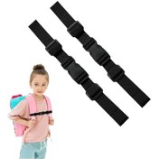 Resim 2'li Naylon Sırt Çantası Göğüs Askısı, Hızlı Çıkarılabilir Tokalı Ayarlanabilir Sırt Çantası Askısı Ve Koşu Yürüyüşü İçin Kaymaz Kemer, Siyah 