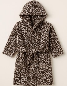 Resim Wild Spirit Leopar Desen Genç & Çocuk Kapşonlu Bornoz - %100 Pamuk, Unisex Leopar baskılı - Leopar baskılı / 7-8 Yaş 