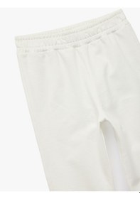 Resim Koton Pamuklu Beli Lastikli Basic Şardonlu Jogger Eşofman Altı Ekru 6wmg40030ak Ekru 