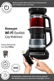 Resim Karaca Paslanmaz Çelik Filtreli Çay-Kahve Makinesi ve Şarjlı Kahve Öğütücüsü 