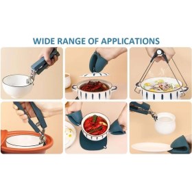 Resim High-Tech Haşlanma Önleyici Kıskaç Seti - Kase Kelepçeleri + Tencere Kelepçeleri + Silikon Eldiven, Kaymaz Haşlanma Kıskaçları, Mutfak, Mikrodalga Fırın, Kamp ve Eşya Tutucu Için 