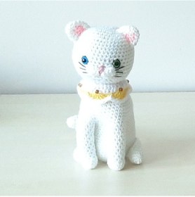 Resim Amigurumi Örgü Oyuncak Kedi Beyaz Van Kedisi Beyaz 