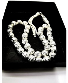 Resim Omar Silver El İşi Telkari Gümüş Tesbih Oval Çizgili Top 21.15 Gr 