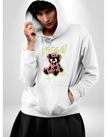 Resim Bugün Değil Kadın Erkek Beyaz Kapüşonlu Sweatshirt Hoodie Beyaz 