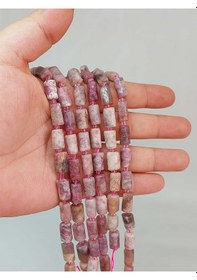 Resim Bileklik Boy Yarım Dizi Turmalin Taşı 7x12mm 49948 18cm Uzunluğundadır Çok Renkli 