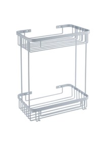 Resim Çelik Banyo İkili Metal Taci 23x15x30 Sabunluk Ve Şampuanlık 