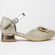 Resim Ramer Kız Çocuk Altın Sarısı Abiye Simli Kum Detaylı Fiyonklu Ayakkabı 