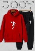 Resim Jooy Company Basketball Player Kırmızı Kapüşonlu Sweatshirt Siyah Eşofman Altı Takım 