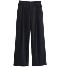 Resim Novahub Rahat Pilili Geniş Bacak Pantolon Kadın Vintage Yüksek Bel Fermuar Kadın Pantolon Ofis Kadın Düğme Cep Tam Boy Pantolon Mujer Siyah - L Siyah 