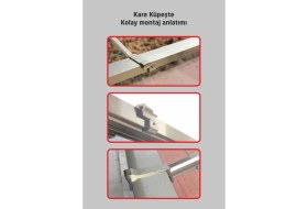 Resim Kare Küpeşte Alüminyum Balkon Çamaşır Kurutmalık 60X25 mm 