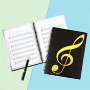 Resim Müzik Klasörü Nota Dosyaları Bağlayıcı Müzik Korosu Depolama Tutucu Bant Klasörü, A4 Boyutu Siyah Klasör, 40 Cepler 