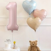 Resim 4'lü Kalp & Numara Folyo Balon Seti - 101.6cm Pembe Numaralar ve 45.72cm Kalpler Kamp Teması, Mezuniyet, Gelin Duşu, Düğün, Doğum Günü ve Duş Süslemeleri için, Kış, Yeni Yıl için Mükemmel 