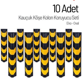 Resim Günbay Ticaret Kauçuk Otopark Köşe Kolon Koruyucu, Koruma Eko-oval Onlu Set 