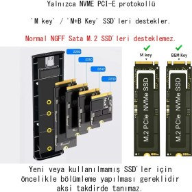 Resim Apera CR34 10 Gbps Harddisk Kutusu Nvme M.2 SSD Pcı-E Otg Çevirici Adaptör USB 3.1 Type-C Gen2 