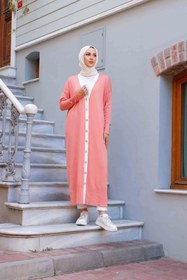 Resim Düğmeli Merserize Hırka Pembe - Standart 