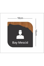 Resim zafrakreklam Ofis -Kapı İsimliği, Yönlendirme Levhası 16x16Cm Antrasit - CEVİZ - BAY MESCİD 