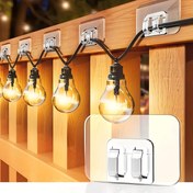 Resim 50/30/10 Adet Yapışkanlı Hafif Klipsler, Su Geçirmez, UV Dayanımlı Plastik Kancalar, Hasarsız Asma, Kablo Yönetimi için, Ev, Banyo, Veranda Dekoru için Kolay Kurulum, Delme Gerektirmez 