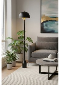 Resim Toms Siyah Lambader Modern Dekoratif Metal Tasarım Şık Yerde... Siyah 
