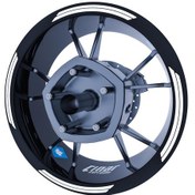 Resim Floresan Beyaz Double Stripe Jant Şeridi Sticker Çınar Extreme 