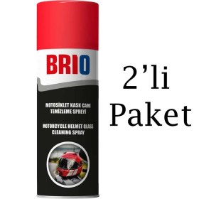Resim Brio Motosiklet Kask Içi, Kask Camı Temizleme Spreyi 200ML 2'li Paket 