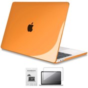 Resim Apple 13\ Macbook Pro M2 A2686 Kristal Turuncu Kılıf Koruyucu + Ekran Filmi 