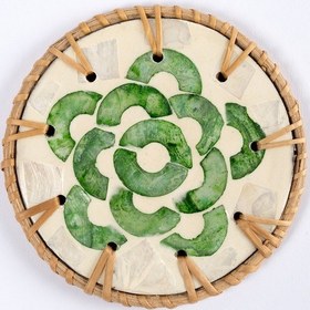 Resim Meander Rattan 6'lı Sedefli Bardak Altlığı 8911 Naturel 
