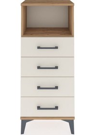 Resim Arges Komodin Tek Raflı 4 Çekmeceli 44x30x106 Çam-aytaşı Çam 