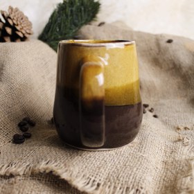 Resim Kulplu Thumb Print Kahve Kupası - Kahverengi 