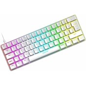 Resim Vooka Trol Red Switch Mini Rgb Oyun Klavyesi Gaming Mekanik 62 Tuşlu 18 Rgb LED USB Tip-C Kablosu Beyaz 