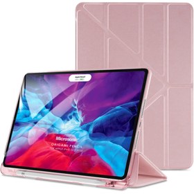 Resim Apple iPad Pro 12.9" 2020 4.Nesil Kılıf (A2229-A2069-A2232) Origami Pencil Rose Gold 