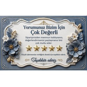 Resim 3d Çiçekli Tasarım Yorum Kartı Sipariş Teşekkür Kartı Küçük Işletme Kartı 